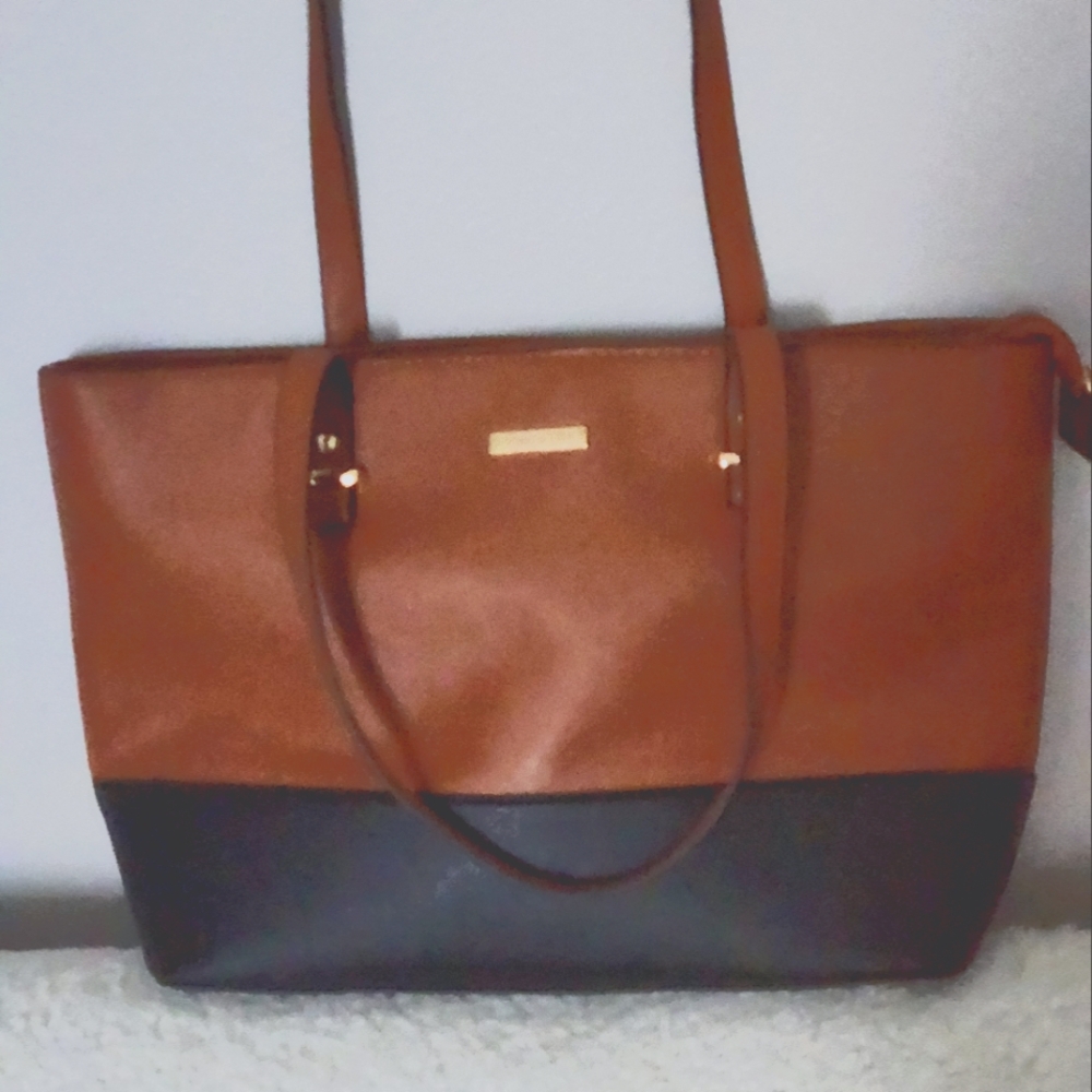 Elim and Paul Women's Brown Black Medium Size Tote Bag